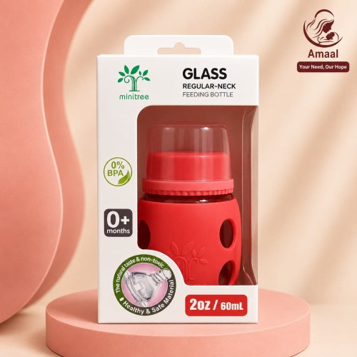 Minitree Glass Regular-Neck Feeding Bottle (2oz / 60ml)