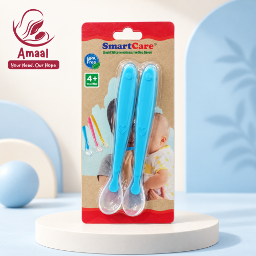 SmartCare Liquid Silicone Feeding Spoon – 2 Pcs