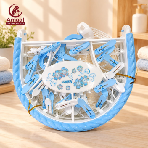 BabyCare Foldable Multi-Clip Drying Rack with 32 Hanging Clips
