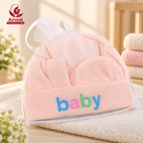 Baby Cotton Cap Mitten Booties Set