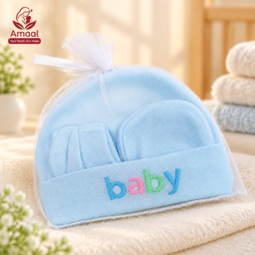Baby Cotton Cap Mitten Booties Set