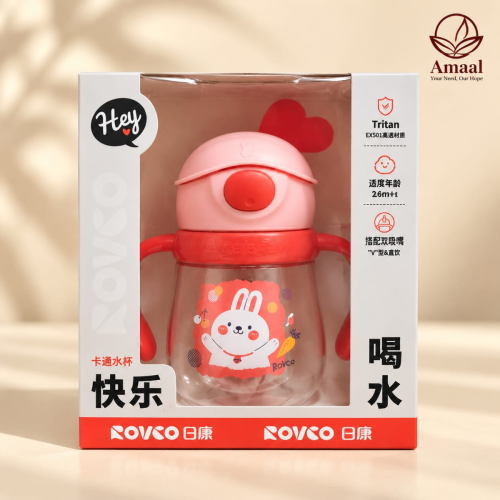 Rovco Smart Baby Training Cup with Dual Drinking System &amp; Easy Grip Handles – 240ml