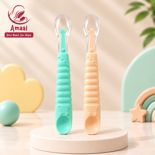 Baby Feeding silicon Spoon Set – 2 Pieces