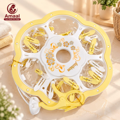 Round Cloth Drying Stand Hanger with 24 Clips