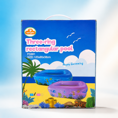 Three-Ring Rectangular Pool – Inflatable Baby Swimming Pool 120cm
