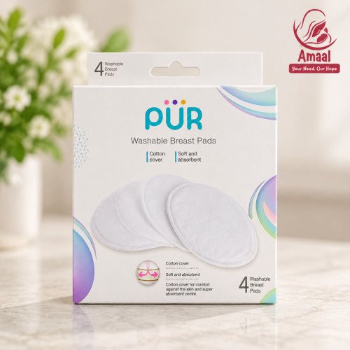 PUR Washable Breast Pads – Soft and Absorbent (4 pcs)