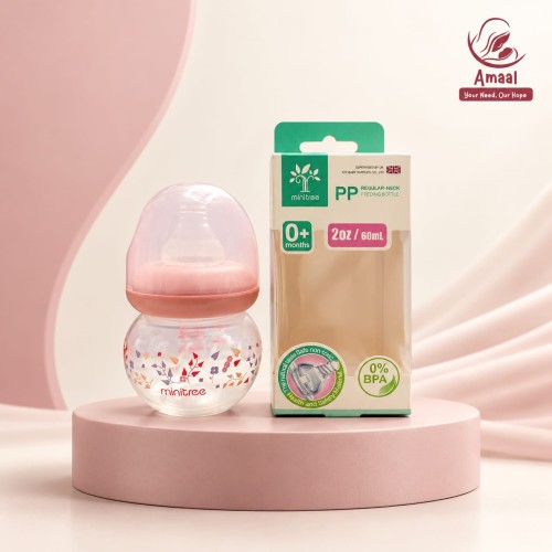 Minitree PP Regular Neck Feeding Bottle 60ml – 0+ Months