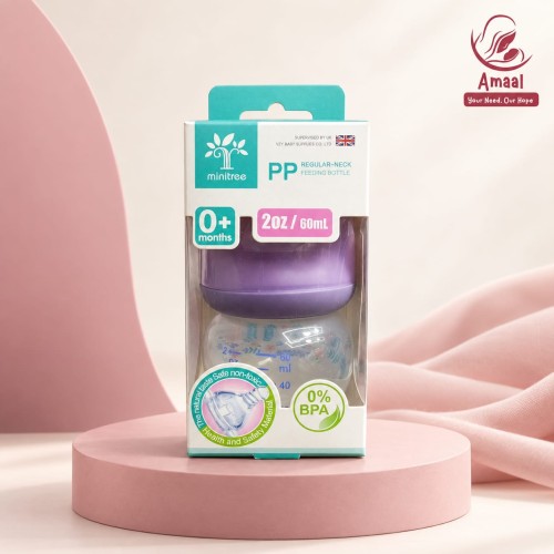 Minitree PP Regular Neck Feeding Bottle 60ml – 0+ Months