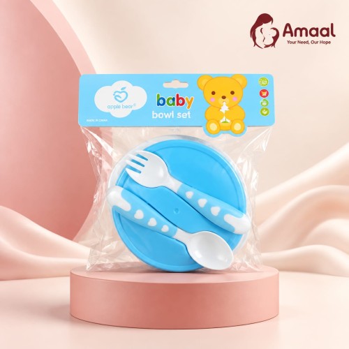 Apple Bear Baby Bowl Set with Spoon
