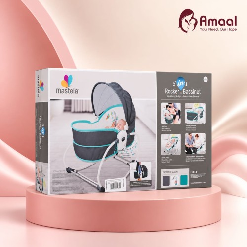 Mastela 5 in 1 Baby Rocker Bassinet – Multi Function Newborn Sleeping Cradle