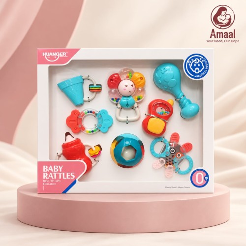 Huanger Baby Rattles Set – Multi Functional Newborn Sensory Toys (0+ Months)