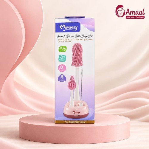 Momeasy 3-in-1 Silicone Baby Bottle Brush Set – BPA Free