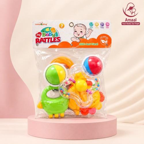 Lucky King My Baby Rattles – Multi Color Baby Rattle Toy Set (3M+)