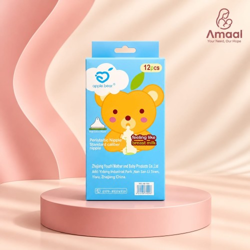 Apple Bear Wide Neck Baby Feeding Nipple single pc