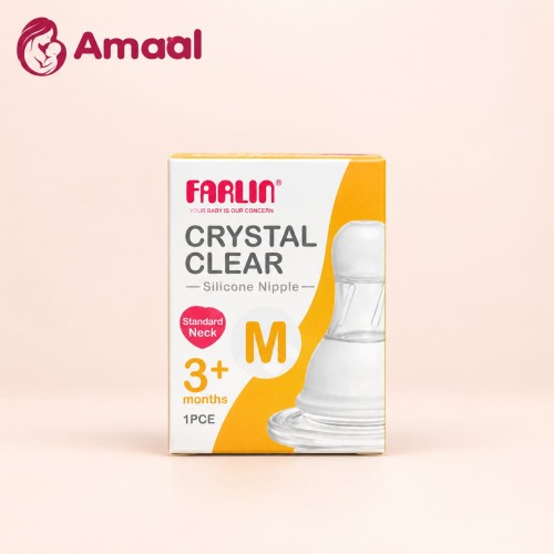 Farlin Crystal Clear Silicone Feeding Nipple – Standard Neck,