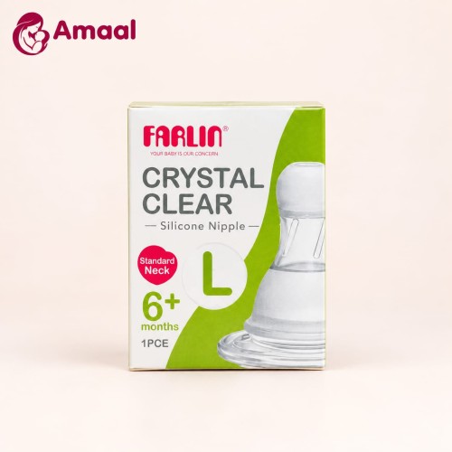 Farlin Crystal Clear Silicone Feeding Nipple – Standard Neck,