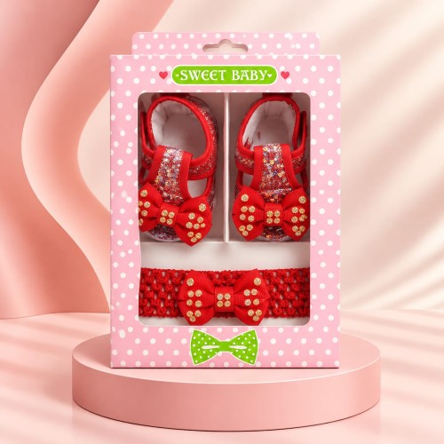 Baby Girl Princess Shoes and Headband Set