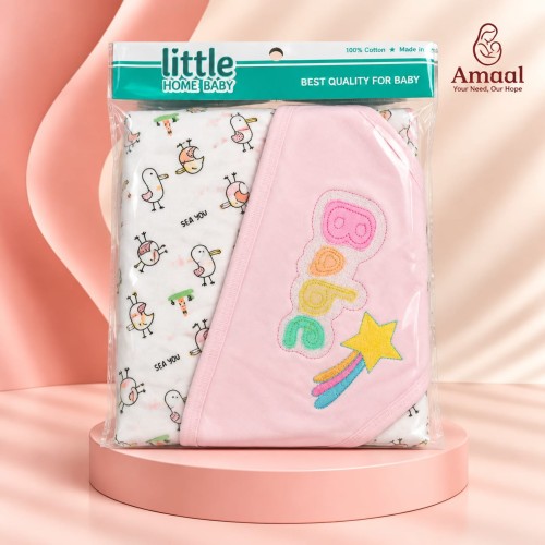 Little Home Baby 100% Cotton Hooded Blanket-cap towel