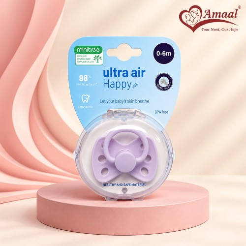 Minitree Ultra Air Happy Baby Pacifier – BPA-Free  – levender
