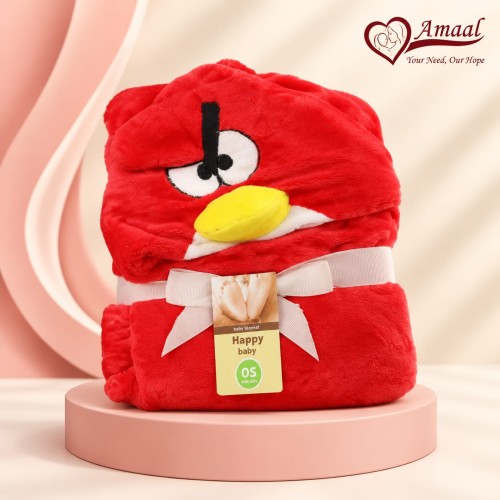 Baby Hooded Cap Towel – Red Cartoon Design