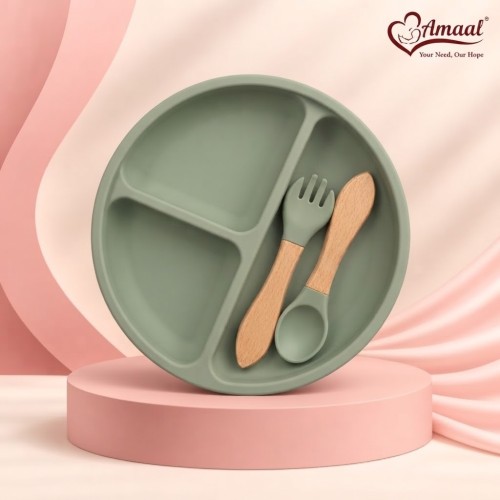 Silicone Plate with Cutlery