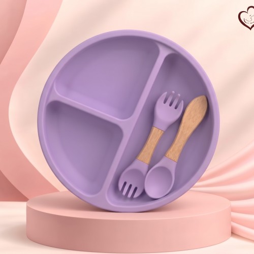 Silicone Plate with Cutlery