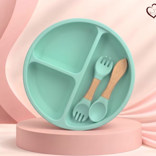 Silicone Plate with Cutlery