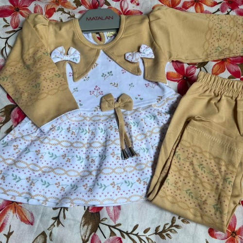 baby Girls Floral Bow Dress with Matching Pants