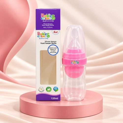 Silicone Squeezy Baby Feeding Bottle
