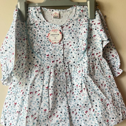 Baby Girls Floral Printed Ruffle Frock