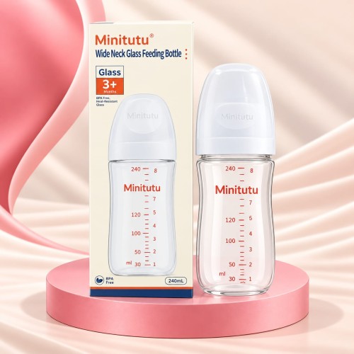 Minitutu Wide Neck Glass Feeding Bottle