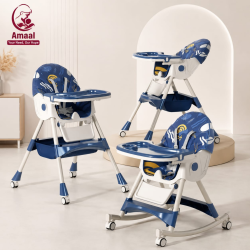 Multifunction Baby High Chair with Feeding Tray &amp;amp;amp; Rocking Design