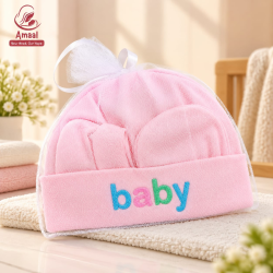 Baby Cotton Cap Mitten Booties Set
