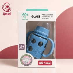 Minitree Glass Feeding Bottle With Handle (4oz / 120ml)