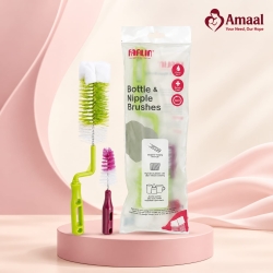 FARLIN Bottle and Nipple Cleaning Brush Set – 360° Cleaning