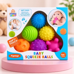 Tiptop Baby Squeeze Balls – Soft Touch Sensory Ball Set 6M+