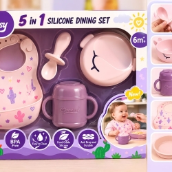 Momeasy 5 in 1 Silicone Baby Dining Set – BPA Free, 6M+