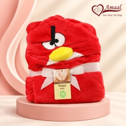 Baby Hooded Cap Towel – Red Cartoon Design