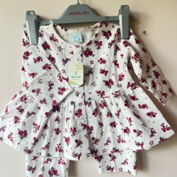 Baby Girls Floral Printed Full Sleeve Frock Set