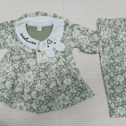 Baby Girls Floral Printed Collar Frock Set